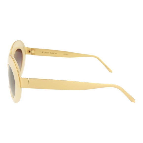 LINDA FARROW GALLERY Shell & Gold Round Sunglasses - Picture 2 of 5